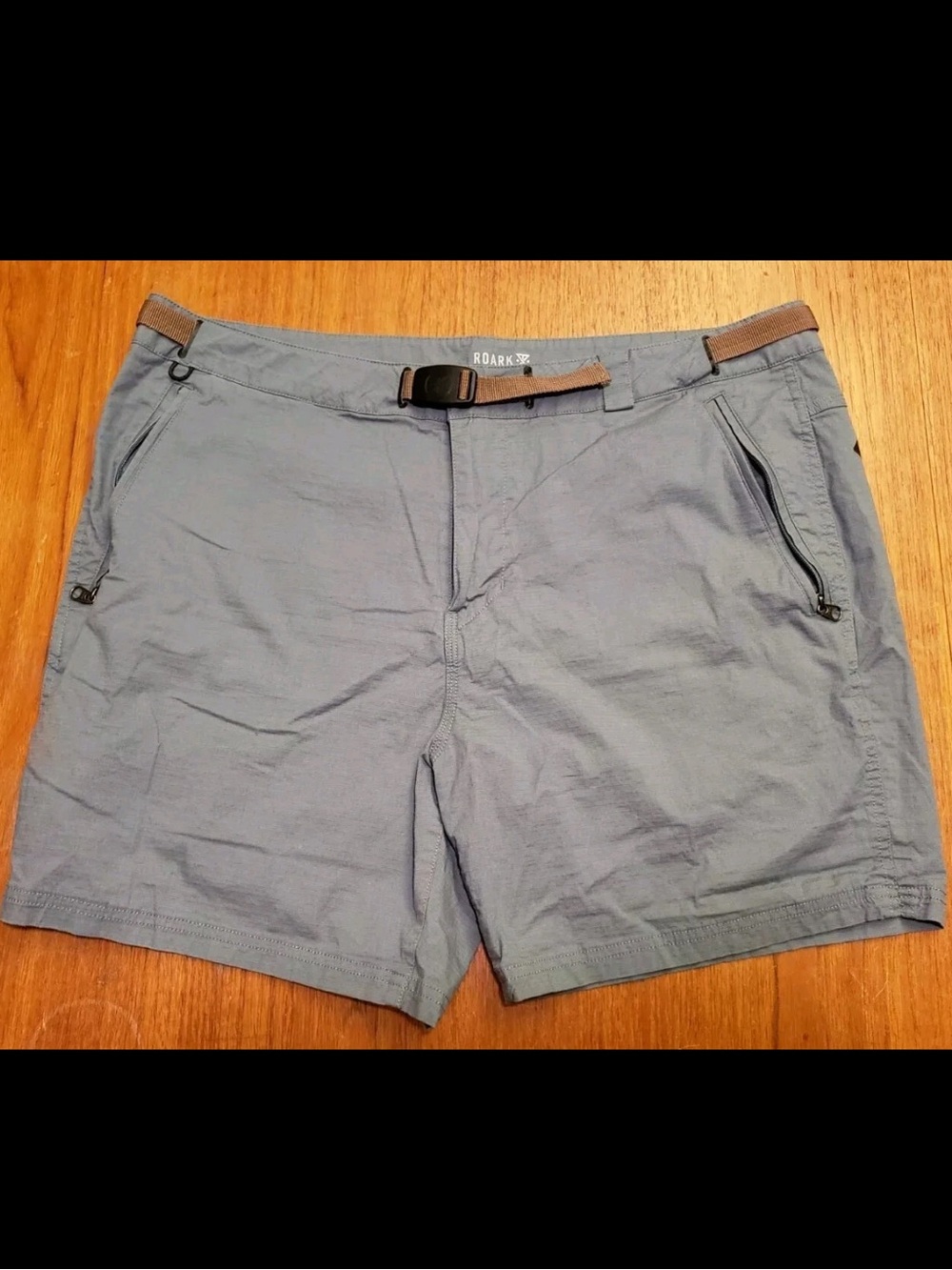 Roark Slate Blue Men's Hybrid Shorts with Webbing Belt